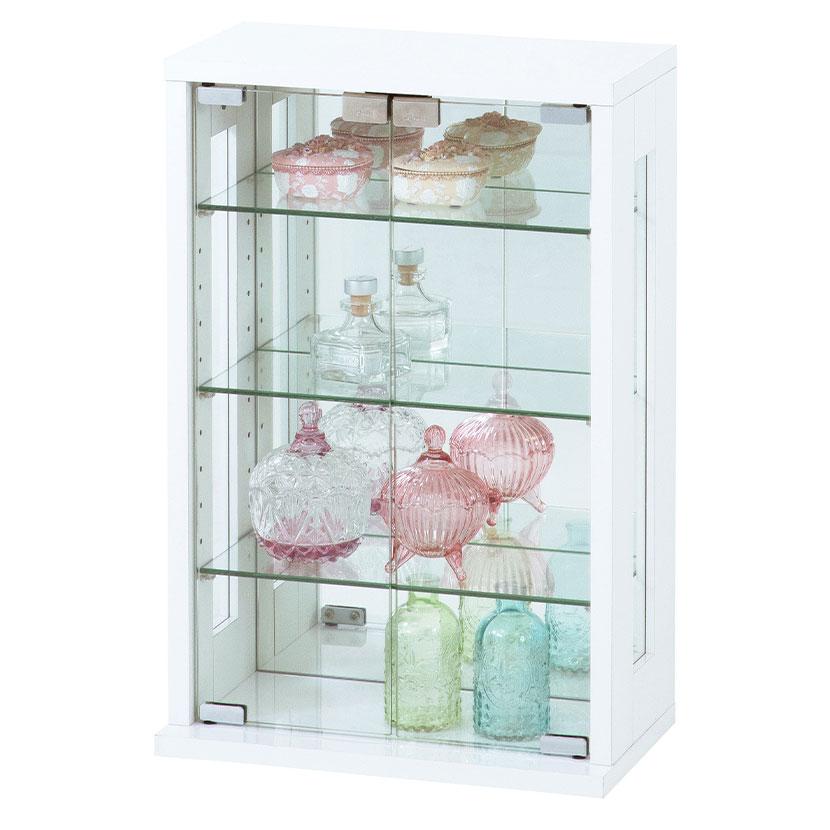 卓上コレクションケース 縦型 ディスプレイ コンパクト 収納 ガラスケース コレクションラック 裏面鏡張り 幅400×奥行230×高さ600mm | クロシオ | 06