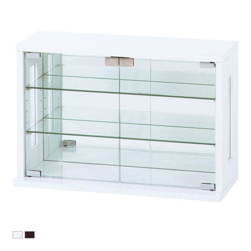 卓上コレクションケース 横型 ディスプレイ コンパクト 収納 ガラスケース コレクションラック 裏面鏡張り 幅600×奥行230×高さ400mm | クロシオ