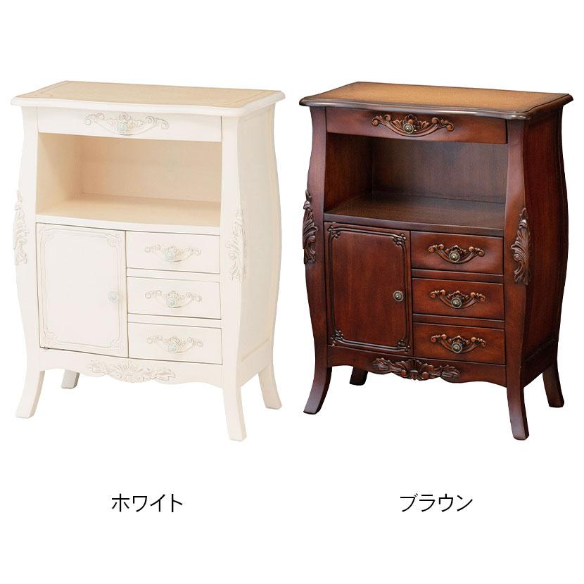 コモ ファックス台 高級木材 マホガニー 収納棚 チェスト 電話台 職人手彫り 幅600×奥行350×高さ790mm | クロシオ | 01