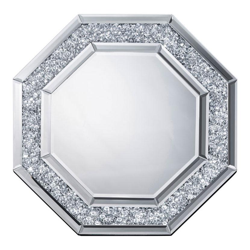 クロシオ 八角ミラー ダイヤ 卓上ミラー 壁掛け 八角形 置き鏡 姿見