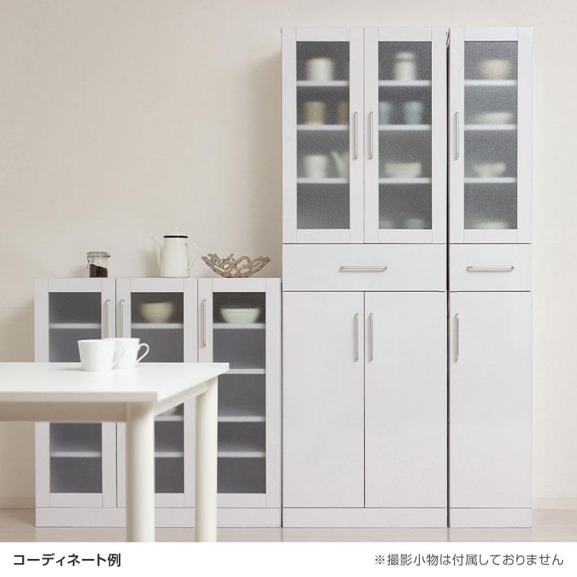 ヌーヴォー食器棚 30-180 組立式 幅30×奥行38×高さ180cm ガラス食器棚