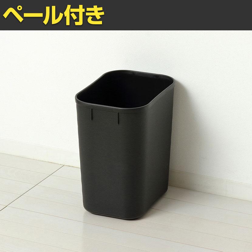 コンセント付きダストボックス ペール ゴミ箱付き 引き出し付き 小物収納 ソフトクローズ機構 スタイリッシュ 幅255×奥行350×高さ510mmの画像