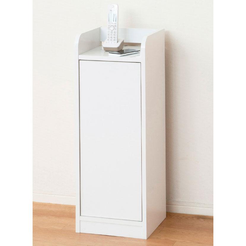 鏡面モデム収納ラック 電話台 スリムラック 隙間収納 コンパクト 幅300×奥行295×高さ800mm | クロシオ | 02