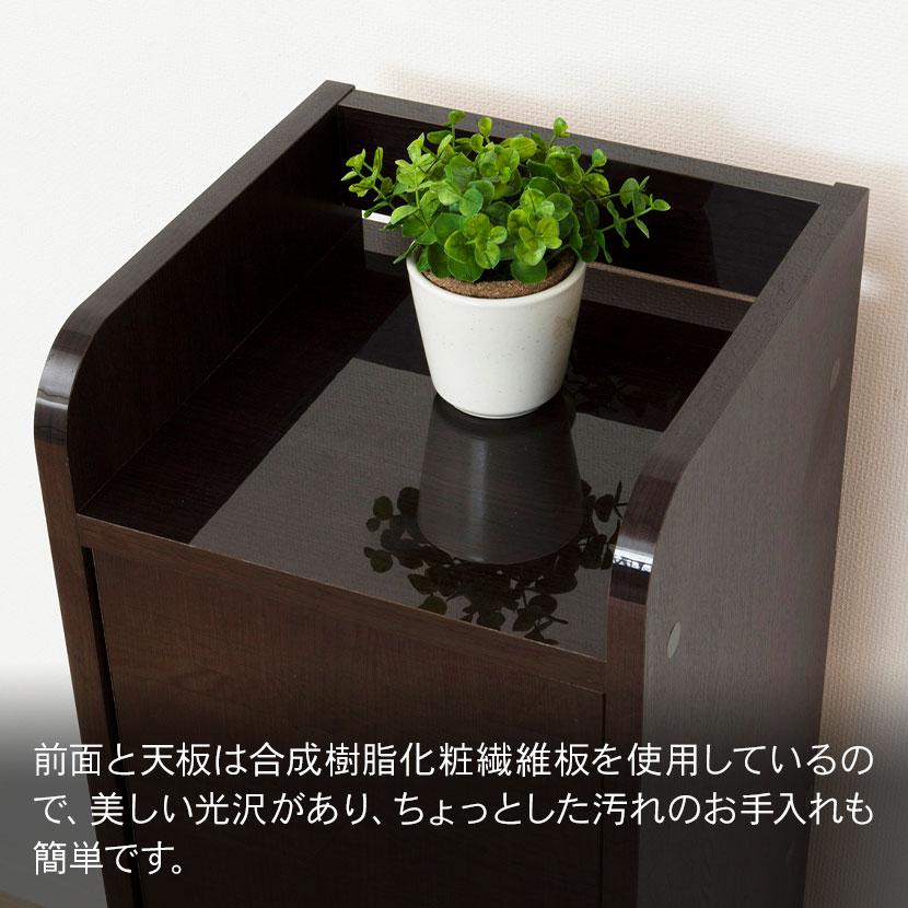 鏡面モデム収納ラック 電話台 スリムラック 隙間収納 コンパクト 幅300×奥行295×高さ800mm | クロシオ | 05