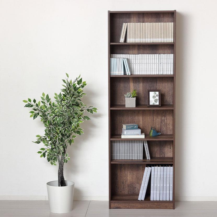 クロシオ らくらく組立 本棚 書棚 6段 可動棚 木製 シェルフ