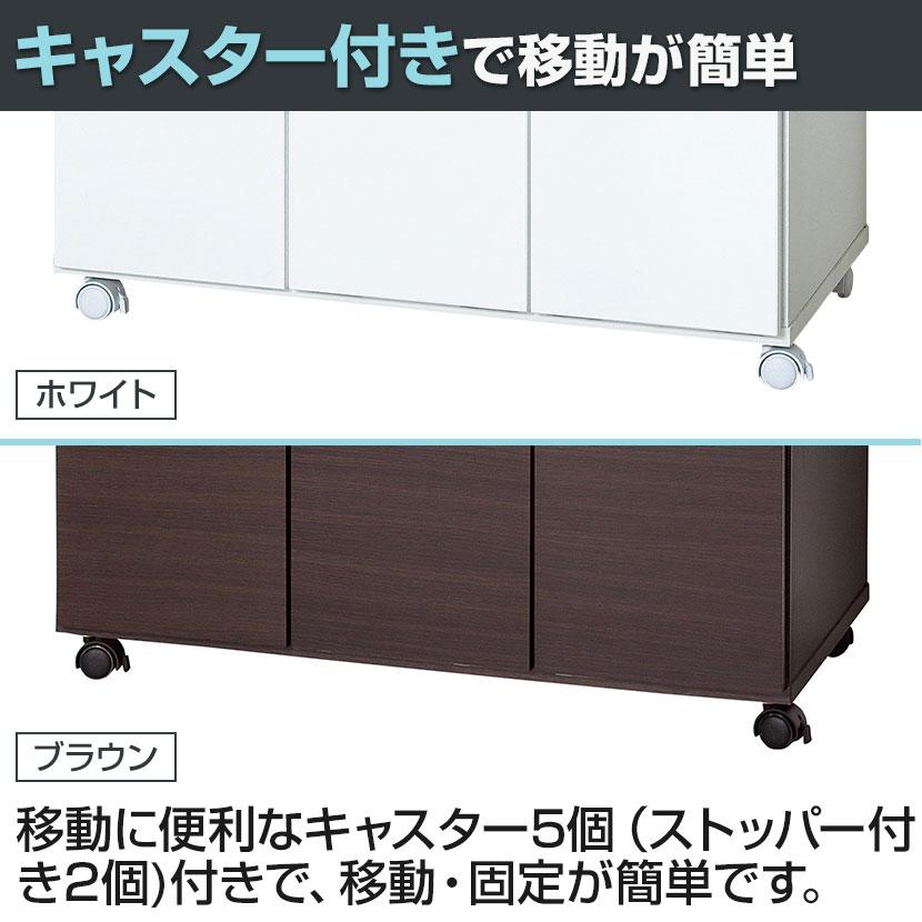 スライド棚付きダストボックス4D 木製 カウンター 4分別 ごみ箱 収納 キャスター付き 幅820×奥行400×高さ875mm_10