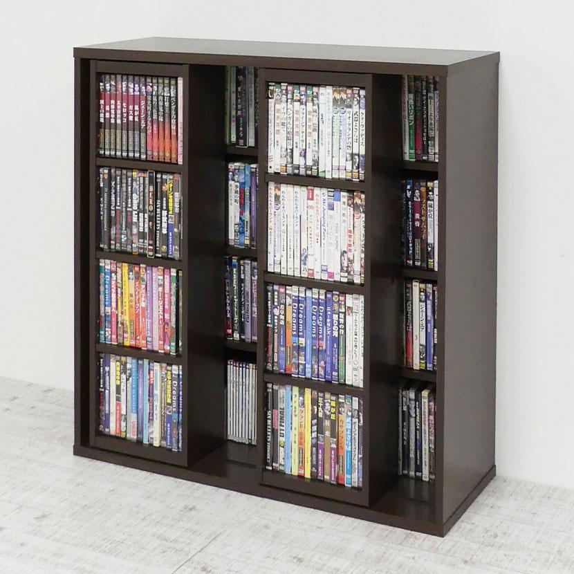 深型スライドシェルフ 本棚 書棚 スライド式 4段 可動棚 木製 コミック収納 大容量 壁面収納 ラック 漫画 オープンラック 幅900×奥行340×高さ930mm | クロシオ | 06