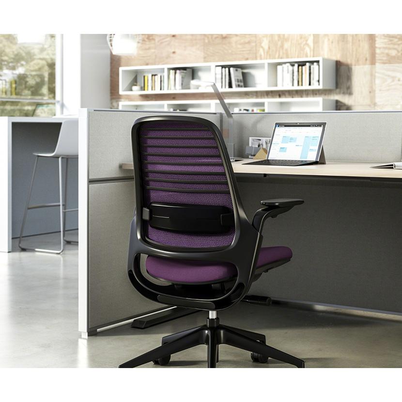 スチールケース シリーズワン Steelcase Series1 オフィスチェア ブラックフレーム Black frame 435A00BA アジャスタブルアーム 可動ランバーサポートの画像