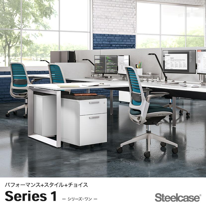 スチールケース シリーズワン Steelcase Series1 オフィスチェア ブラックフレーム Black frame 435A00BA アジャスタブルアーム 可動ランバーサポートの画像