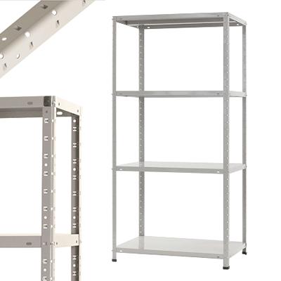 スチールラック 収納 業務用 スチール棚 ホワイトグレー 150kg 段 4段 幅875×奥行600×高さ1800mm | キタジマ | 01