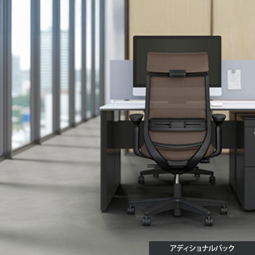 オフィスチェア コクヨ チェア ミトラ2 ブラック脚 スタンダードバック 肘有 ランバーサポート有 メッシュ ホワイトグレー ポリウレタン巻キャスター C04-B152MU_17