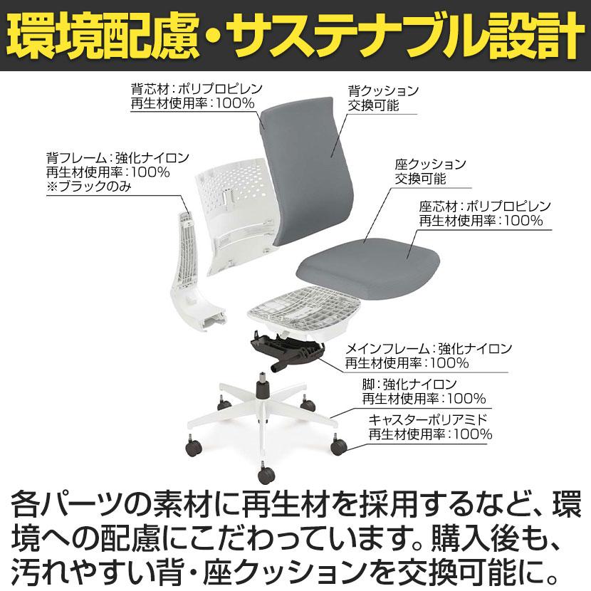 ウィザード4 wizard4 オフィスチェア ローバック アルミ肘 アルミポリッシュ脚 本体ホワイトグレー 布 ナイロンキャスター C06-P122CW-E1G4 コクヨの画像