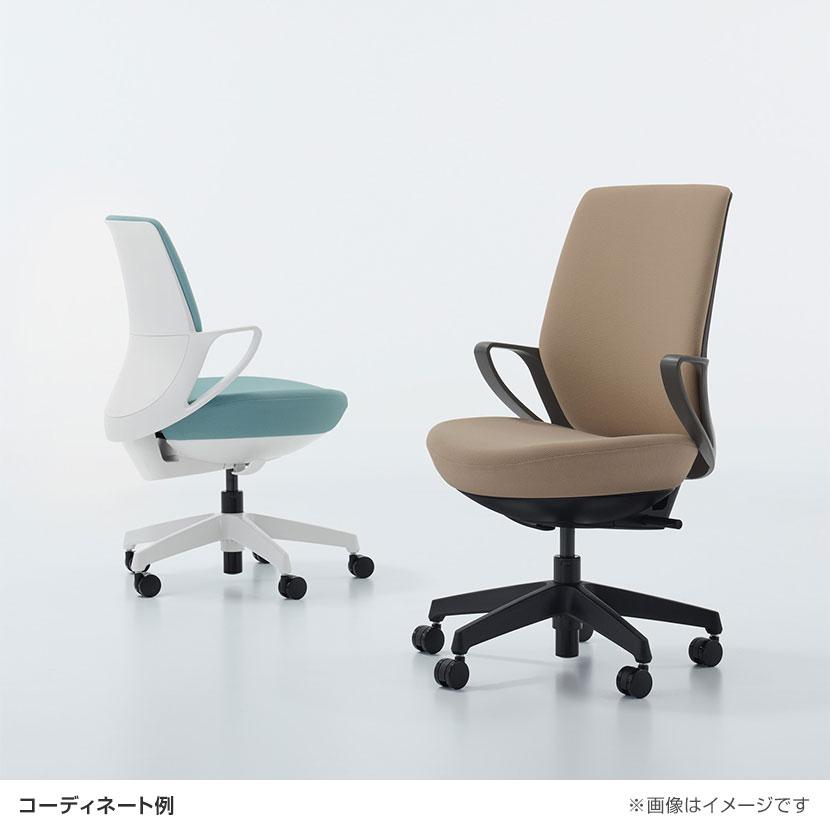コクヨ ピコラリビナ picora livina スタンダードタイプ ミニバック 布張り ブラック脚 本体ホワイトグレー ゴム単輪キャスター オフィスチェア C10-B19CG-E1_14