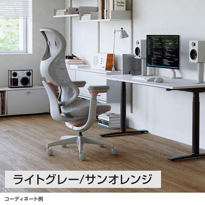 コクヨ イングクラウド ingCloud ヘッドレスト付 可動肘 ポリウレタンキャスター 背メッシュ オフィスチェア メッシュチェア デスクチェア パソコンチェア 在宅の画像