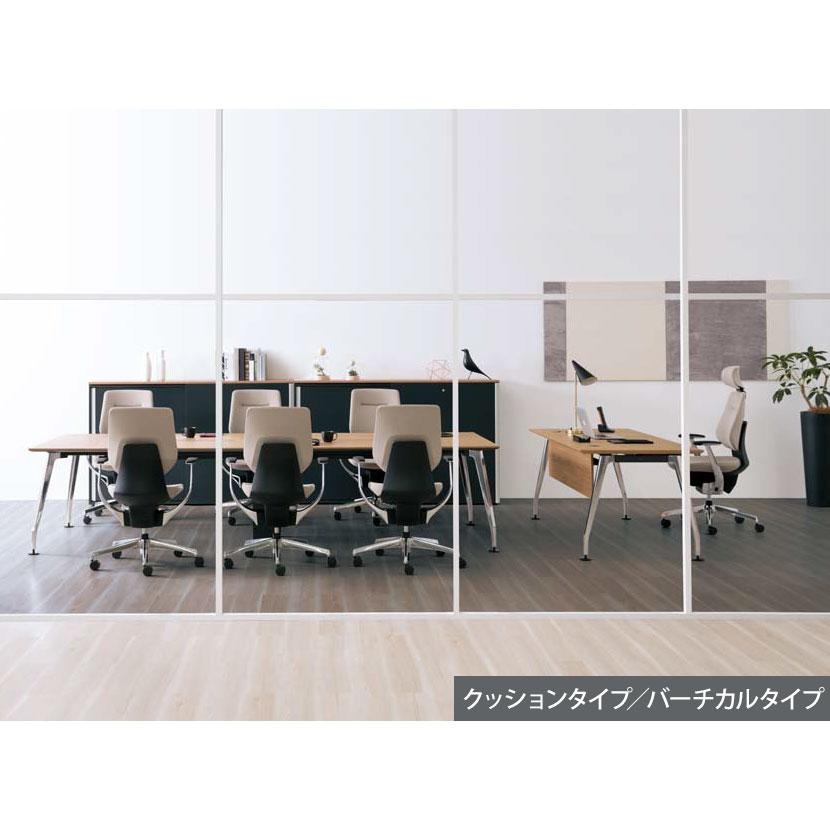 オフィスチェア コクヨ チェア イング ing クッション バーチカル ブラックシェル 樹脂脚 T型肘 ポリウレタン巻きキャスター CR-G3203E6の画像