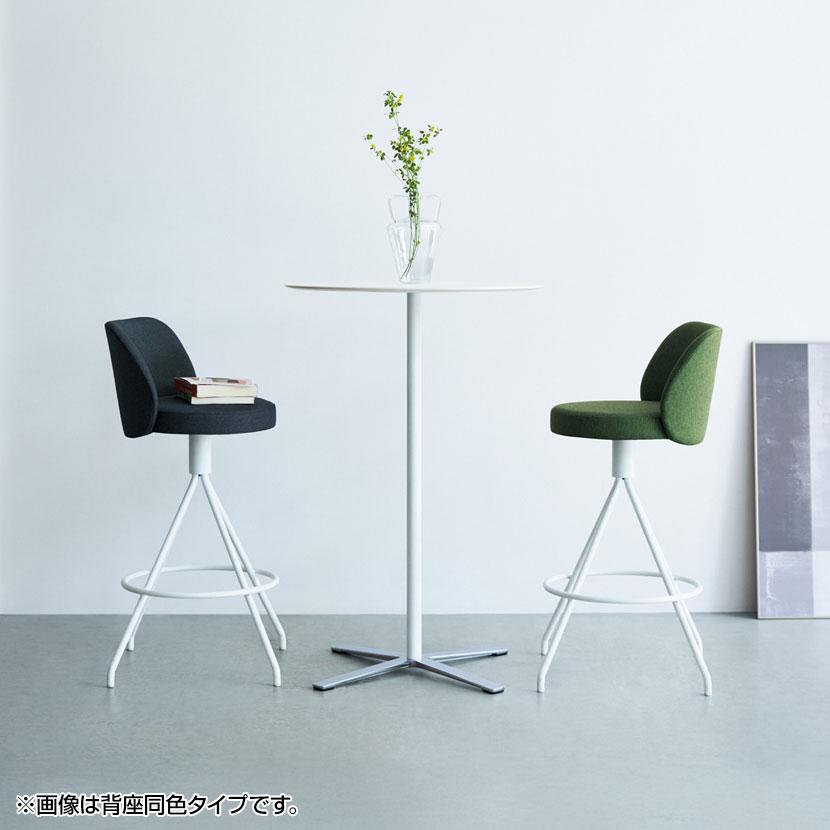 コクヨ コーデ COODE ラウンジチェア 固定脚 ハイタイプ 背座回転 肘なし ホワイト塗装脚 背座クッション 背座別色 K04-W720CCの画像