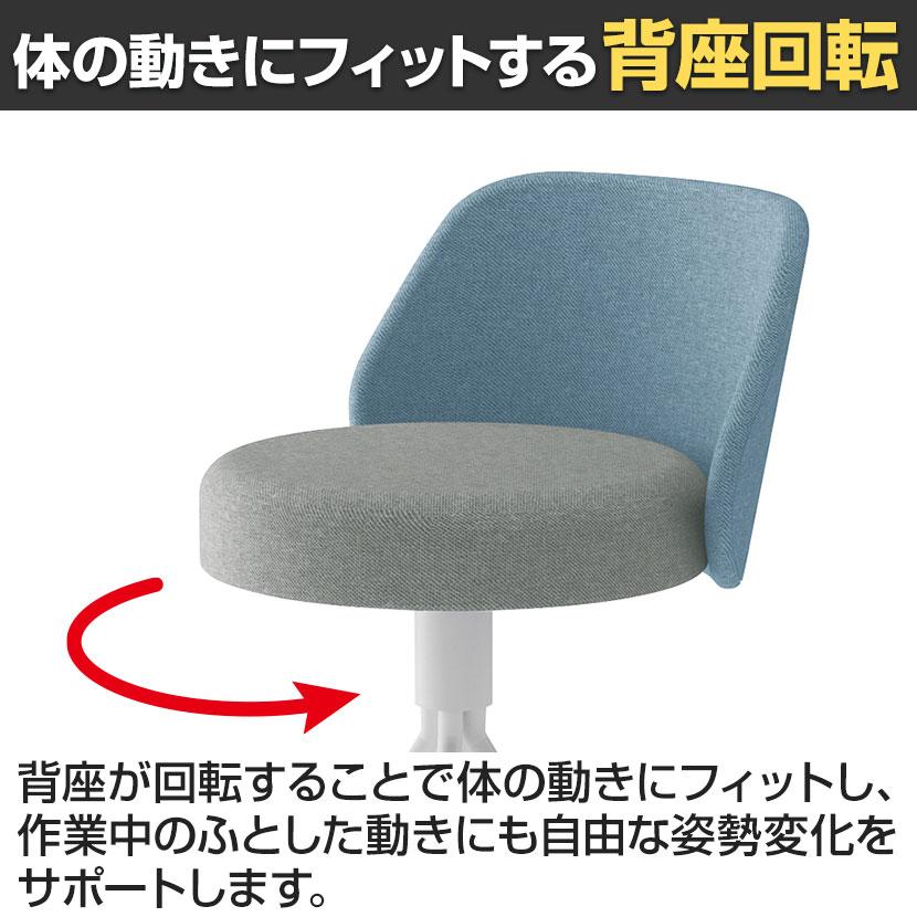 コクヨ コーデ COODE ラウンジチェア 固定脚 ハイタイプ 背座回転 肘なし ホワイト塗装脚 背座クッション 背座別色 K04-W720CCの画像