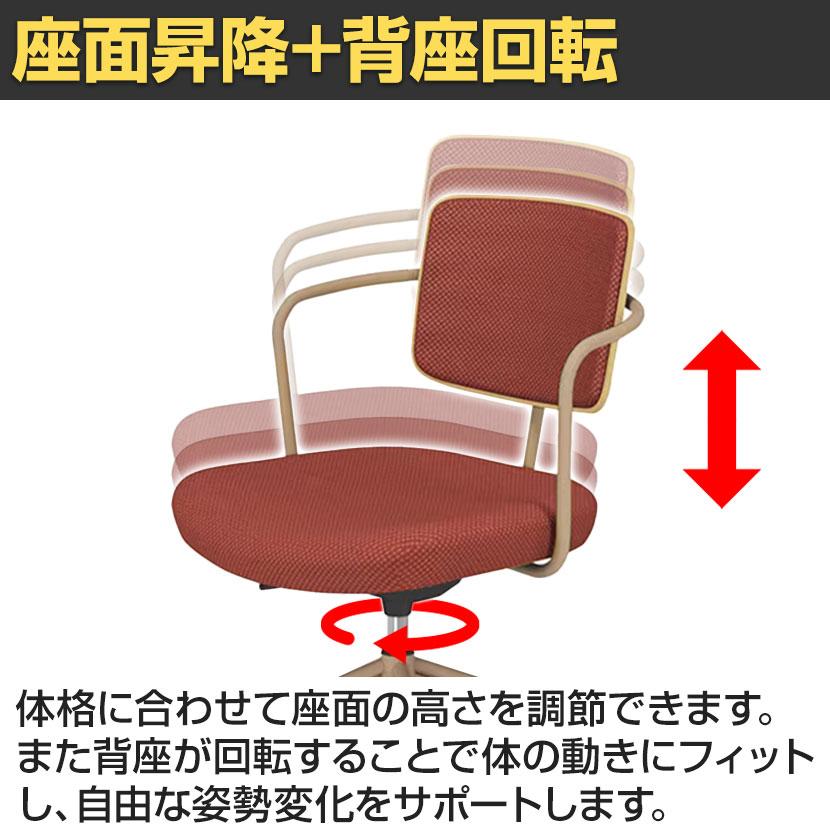 コクヨ リーテ Liite 会議用椅子 ミーティングチェア ラウンジチェア キャスター付き ベージュ脚 昇降脚 背クッション フレームベージュ 背ナチュラル K16-ZG5CU_20
