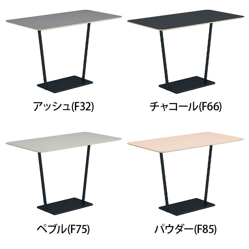 コクヨ リージョン ラウンジテーブル T字脚 ハイテーブル 幅1600×奥行900×高さ1004mm 角形 リノリウム天板 脚ブラック LT-RG169HE6AFの画像