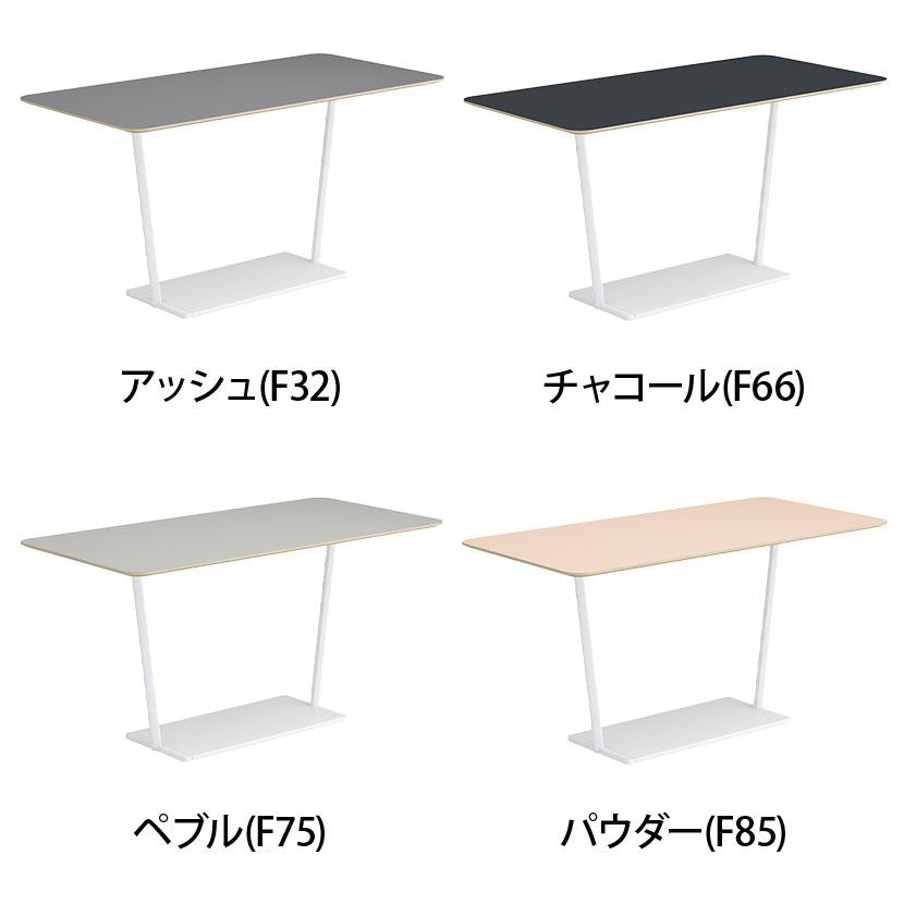 コクヨ リージョン ラウンジテーブル T字脚 ミドルハイテーブル 幅1800×奥行900×高さ904mm 角形 リノリウム天板 天板アッシュ 脚ホワイト LT-RG189MHSAAFの画像