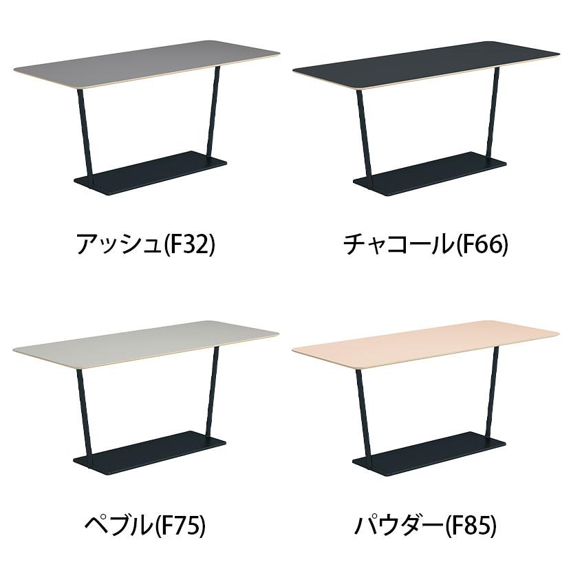コクヨ リージョン ラウンジテーブル T字脚 ミドルハイテーブル 幅2100×奥行900×高さ904mm 角形 リノリウム天板 脚ブラック LT-RG219MHE6AFの画像