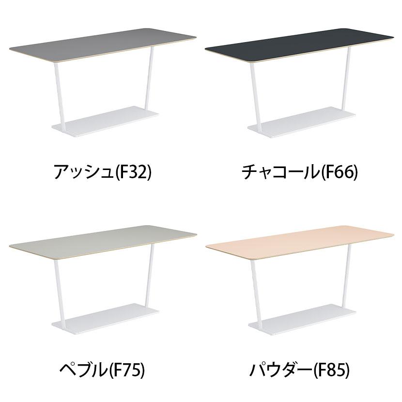 コクヨ リージョン ラウンジテーブル T字脚 ミドルハイテーブル 幅2100×奥行900×高さ904mm 角形 リノリウム天板 脚ホワイト LT-RG219MHSAAFの画像