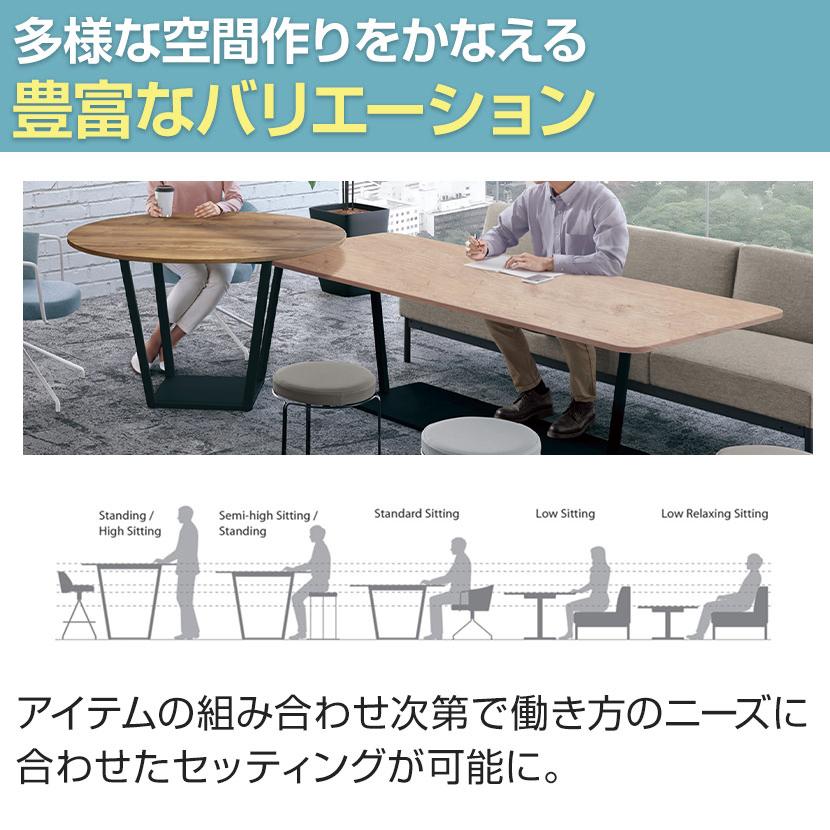コクヨ リージョン ラウンジテーブル ボックス脚 ミドルテーブル 幅2400×奥行1800×高さ720mm 角形 メラミン天板 天板ティンバーミディアム LT-RG2418Mの画像