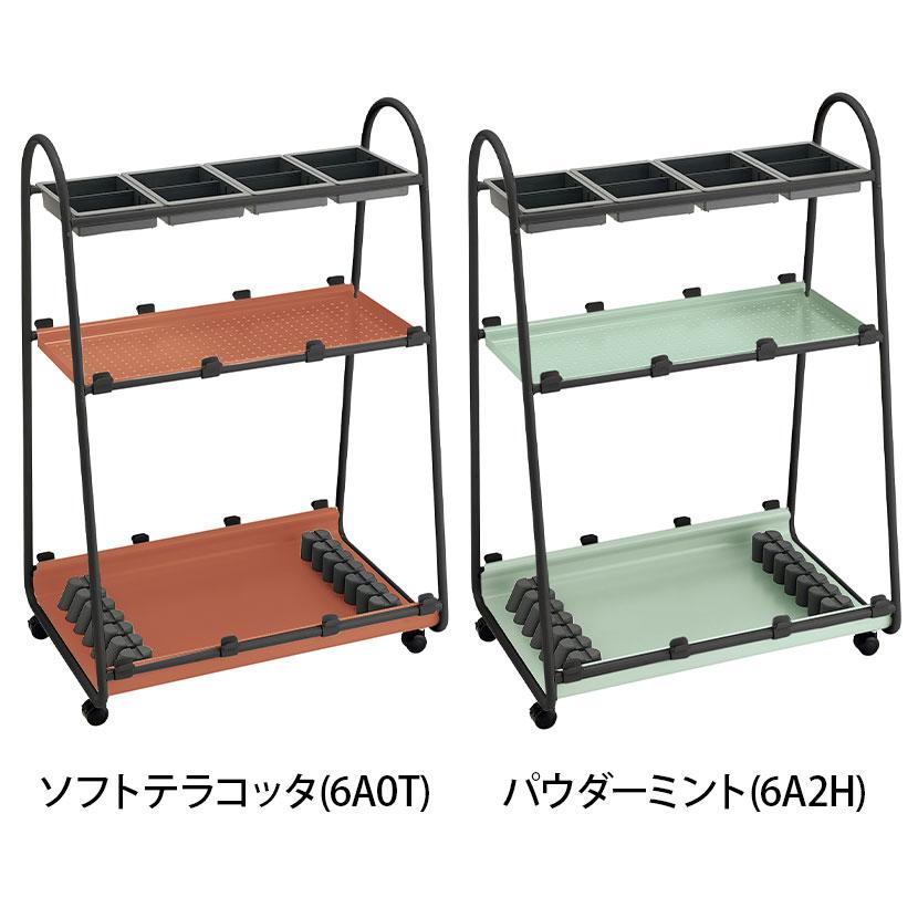 キャリオ トレー付きタイプ ブラックフレーム トレーカラーミディアムグレー 幅832×奥行590×高さ1255mm 【ムーブ】 SCA-ST4