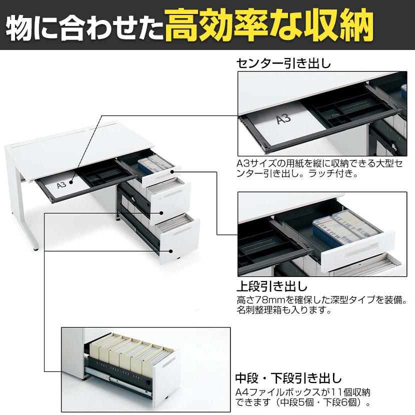 コクヨ iSデスク 片袖デスク スチールデスク A4タイプ 本体ホワイト 幅1500×奥行700×高さ720mm SD-ISN157LCASの画像