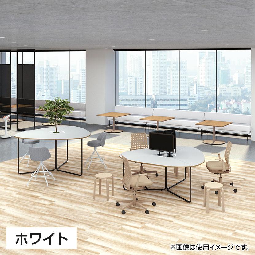 コクヨ フランカ 三角形テーブル ミーティングテーブル 電源付き コの字脚 幅1465×奥行1390×高さ720mm 脚ブラック TFK-UT1514WM-6Aの画像