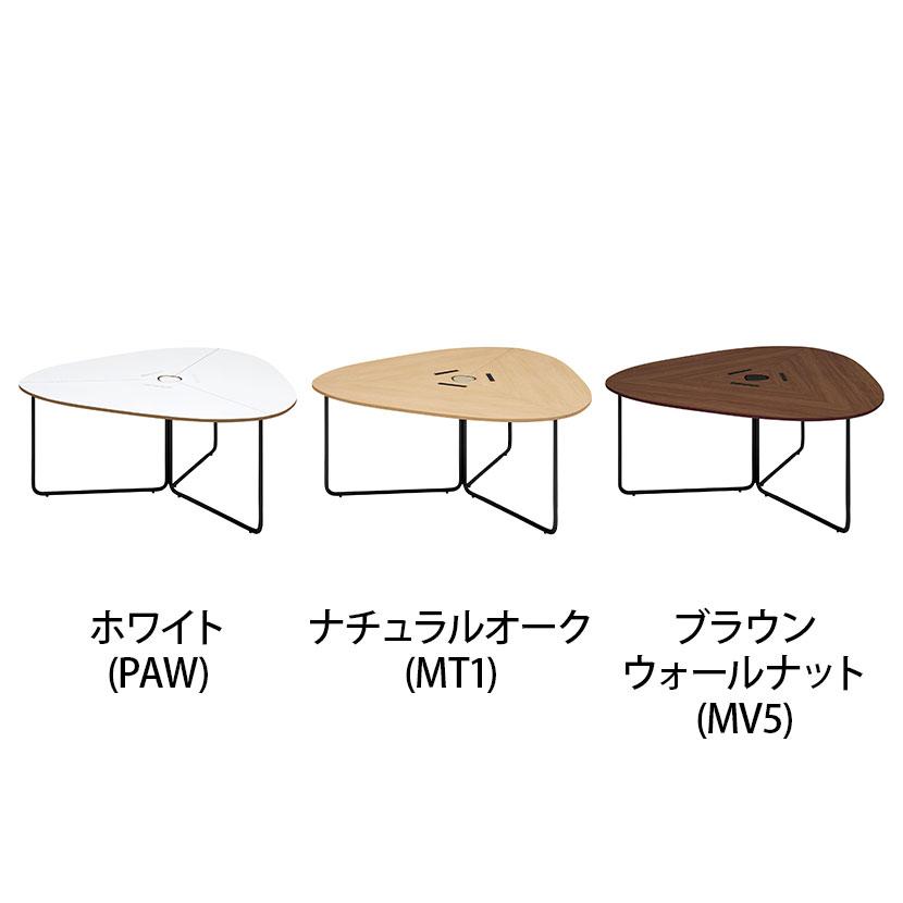 コクヨ フランカ 三角形テーブル ミーティングテーブル 電源付き コの字脚 幅1770×奥行1700×高さ720mm 脚ブラック TFK-UT1817WM-6Aの画像