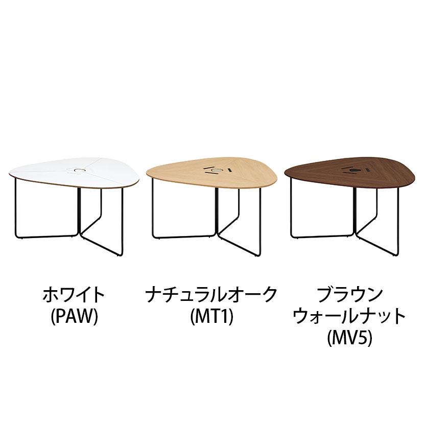 コクヨ フランカ 三角形テーブル ミーティングテーブル 電源付き コの字脚 幅1770×奥行1700×高さ900mm 脚ブラック TFK-UT1817YM-6Aの画像