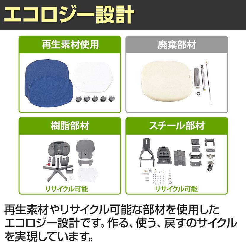 オフィスチェア デスクチェア ワークチェアー アエバ AEBA21 1st 布張り ローバック サークル肘 エコ設計 背座交換可能 背高調節 LI-No2111F_7