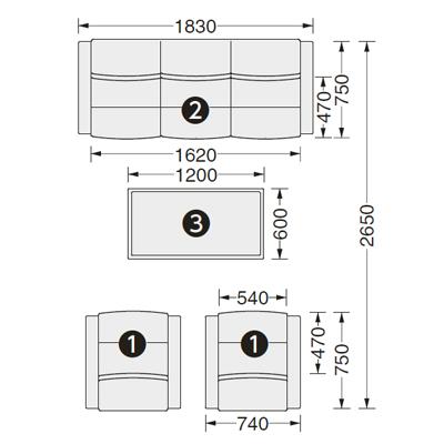 ライオン事務器 応接セット 4点 4人用〜5人用 センターテーブル ライオン事務器 応接セット 4点 4人用〜5人用 センターテーブル