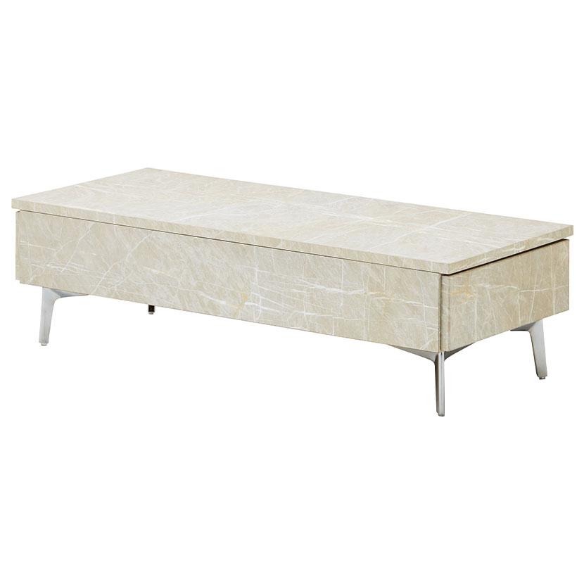 リビングテーブル センターテーブル ローテーブル 収納付 大理石調 モダン モノトーン 日本製 幅1050×奥行450×高さ300mm