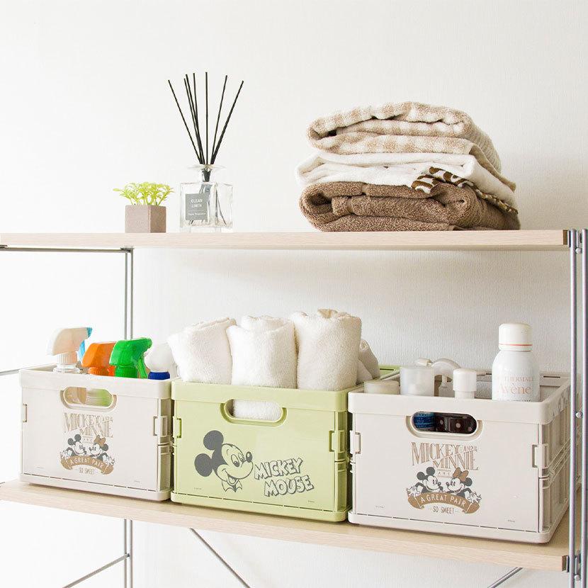 セット 同色4個セット オフィス家具通販のオフィスコム 通販 Paypayモール 折りたたみコンテナ ディズニースタッキングミニコンテナ ミッキー 幅250 奥行350 高さ170mm 1個あたり ょうどいい