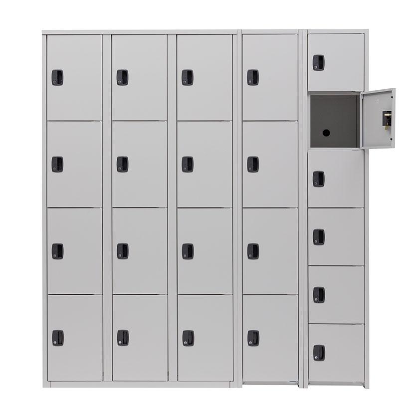 ジョイントスチール薄型組立式ロッカー シリンダー錠 1連 4段 4人用