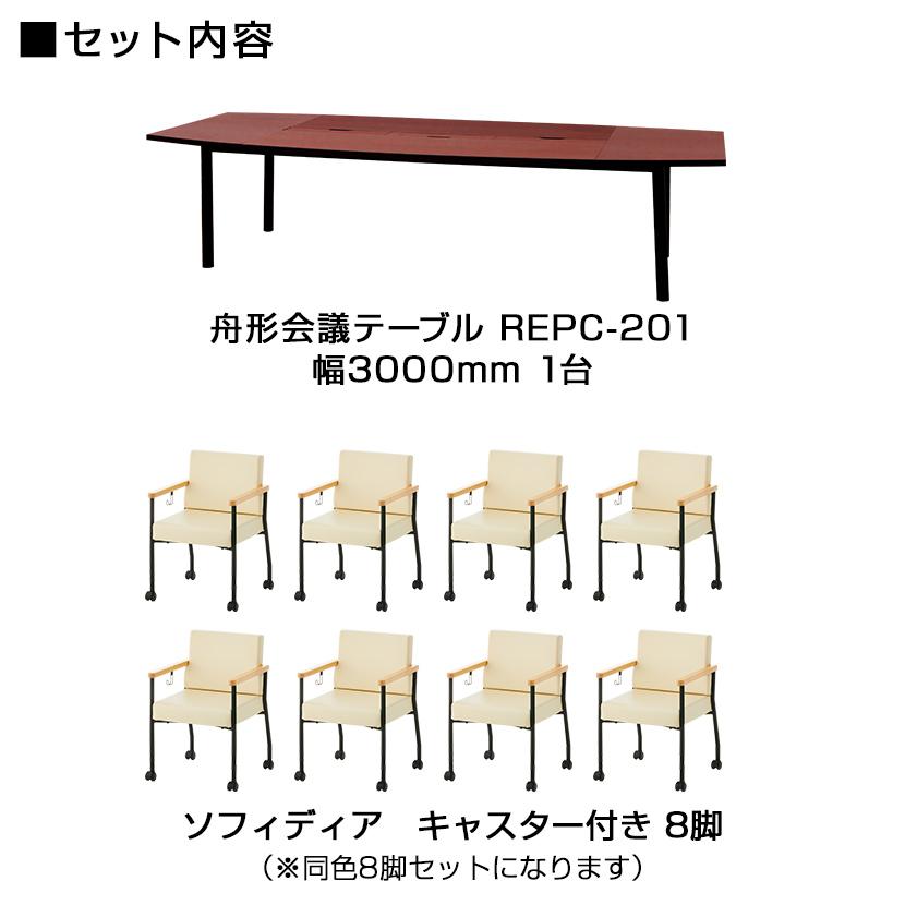 オフィスコム 法人様限定 ミーティングテーブルセット 8人用 フリー