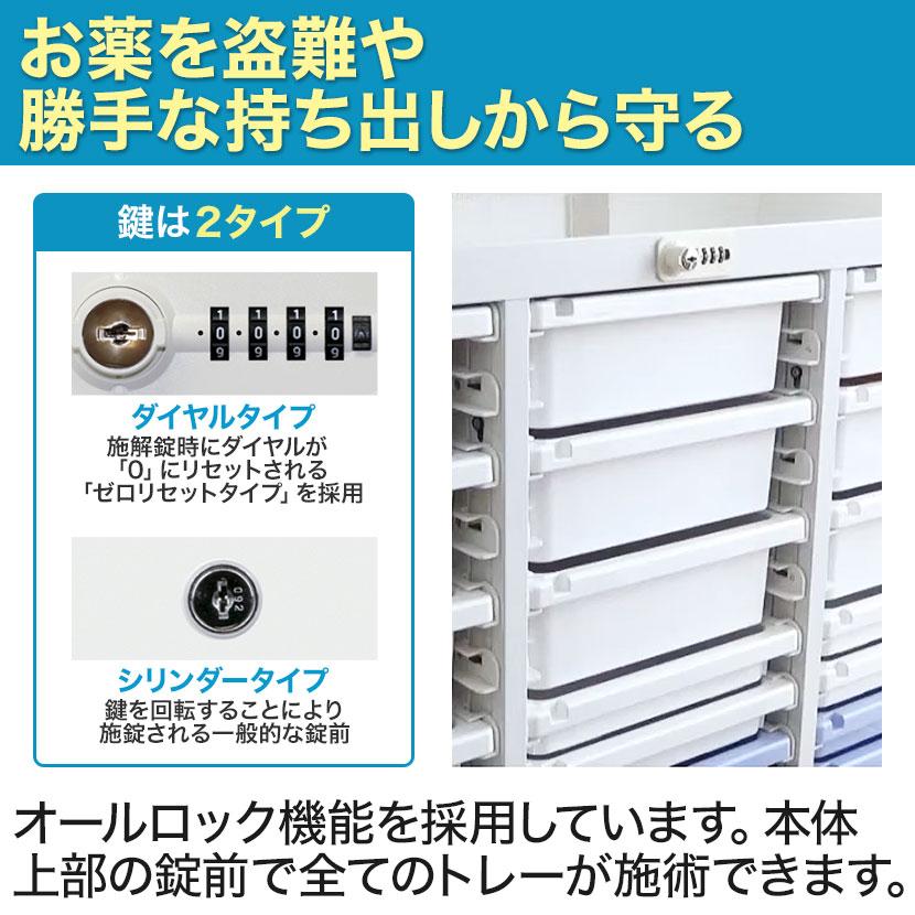 国産 完成品 メディロック MLGシリーズ 配薬キャビネット 深型18段(18人用) ダイヤル錠 鍵付き MLGC-218D_3
