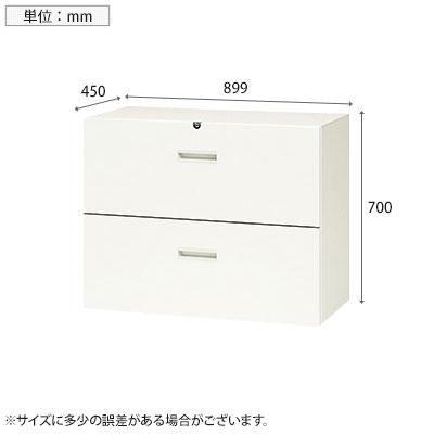 NAIKI(ナイキ) CWシリーズ ファイル引出し(2段)(下置き専用)幅899×奥行450×高さ700mm スチール書庫 ラテラル書庫 スチールキャビネット オフィス収納の画像