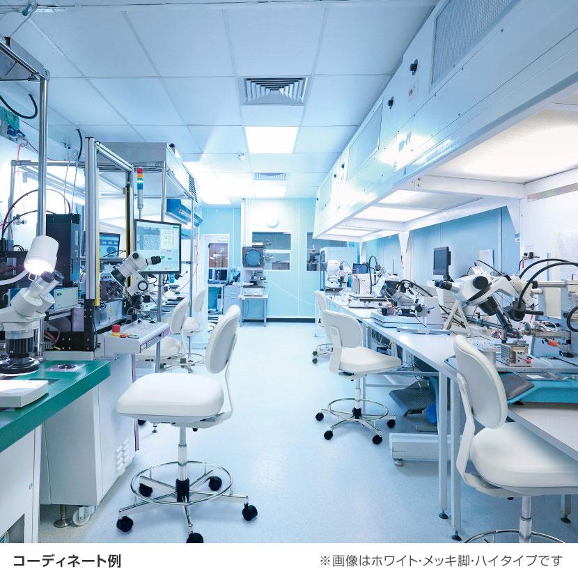 DC導電チェア 塗装脚 導電ウレタン巻双輪キャスター 静電気防止 導電ビニールレザー 工場 研究施設 日本製 国産 DC-EH12B_1