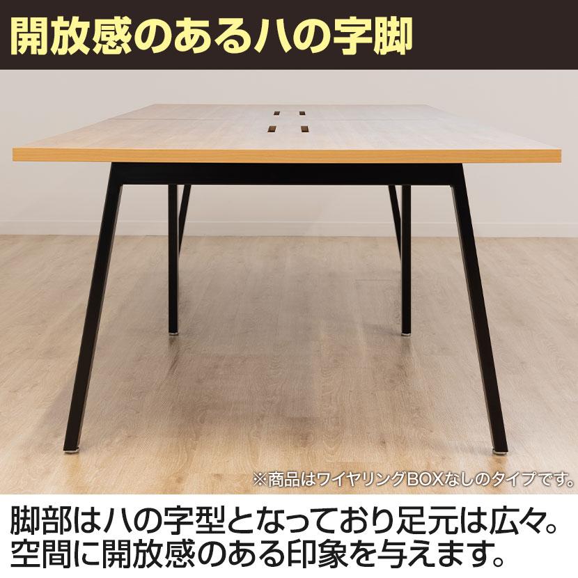 大型テーブル 会議テーブル ワイヤリングBOXなしタイプ・ABS樹脂エッジ 幅3600×奥行1200×高さ720mm BSK-3612J 国産の画像