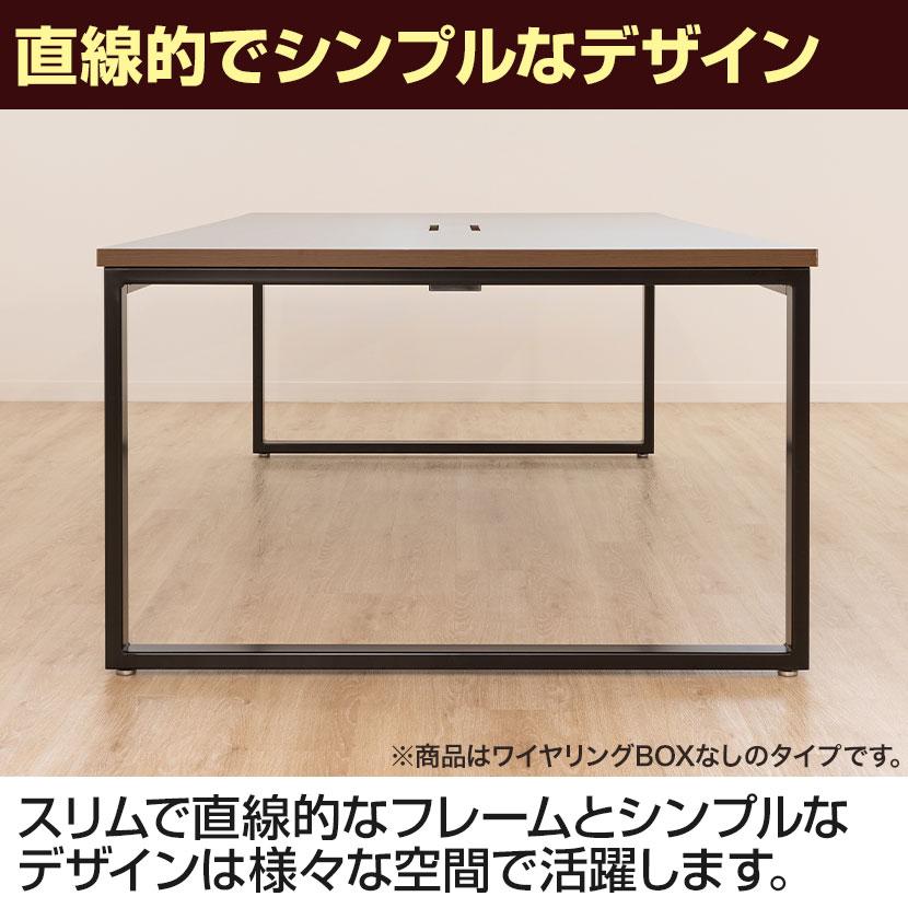 フリーアドレスデスク 4人用 会議用テーブル ミーティングテーブル 大型テーブル ワイヤリングBOXなしタイプ 幅3200×奥行1200×高さ720mm BX-3212 国産の画像