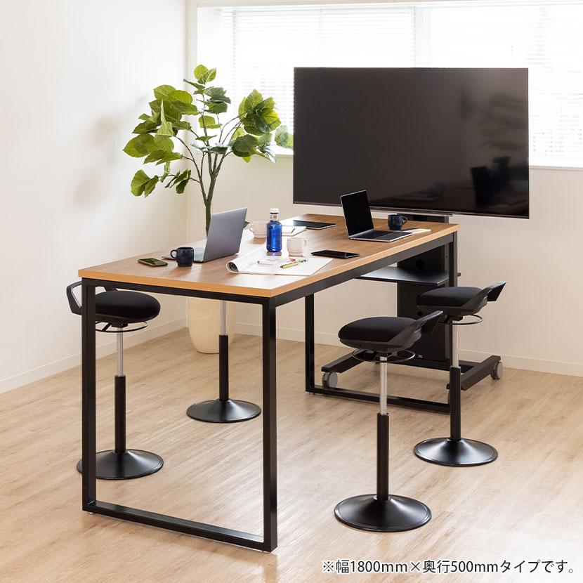 ハイテーブル ミーティングテーブル 幅1800×奥行500×高さ1000mm BXH-1850 国産の画像