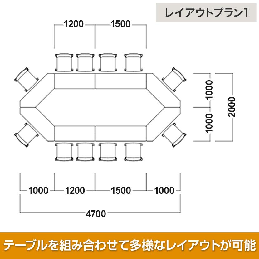 平行スタッキングテーブル 会議用テーブル フォールディングテープル 長机 長テーブル ミーティングテーブル パネル付き 幅1200×奥行600×高さ720mm HFL-1260P_11