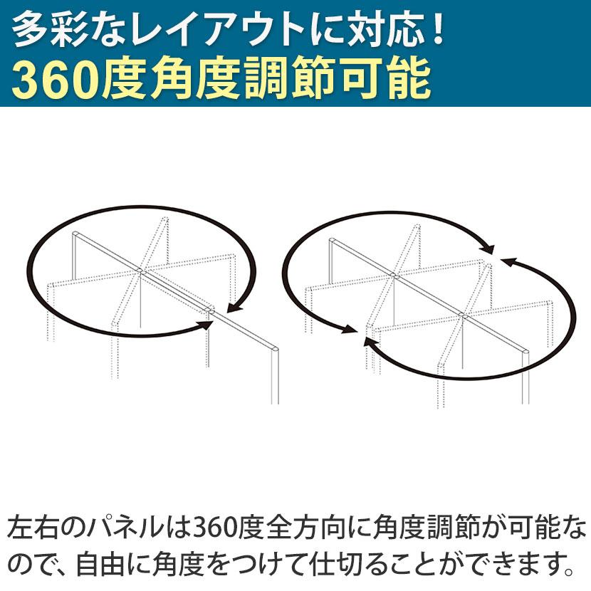 法人様限定 折りたたみ３連パーティション アクリル樹脂 パーテーション 仕切り 衝立 目隠し 半透明 幅1800×奥行450×高さ1800mm NN-R3CJ_2