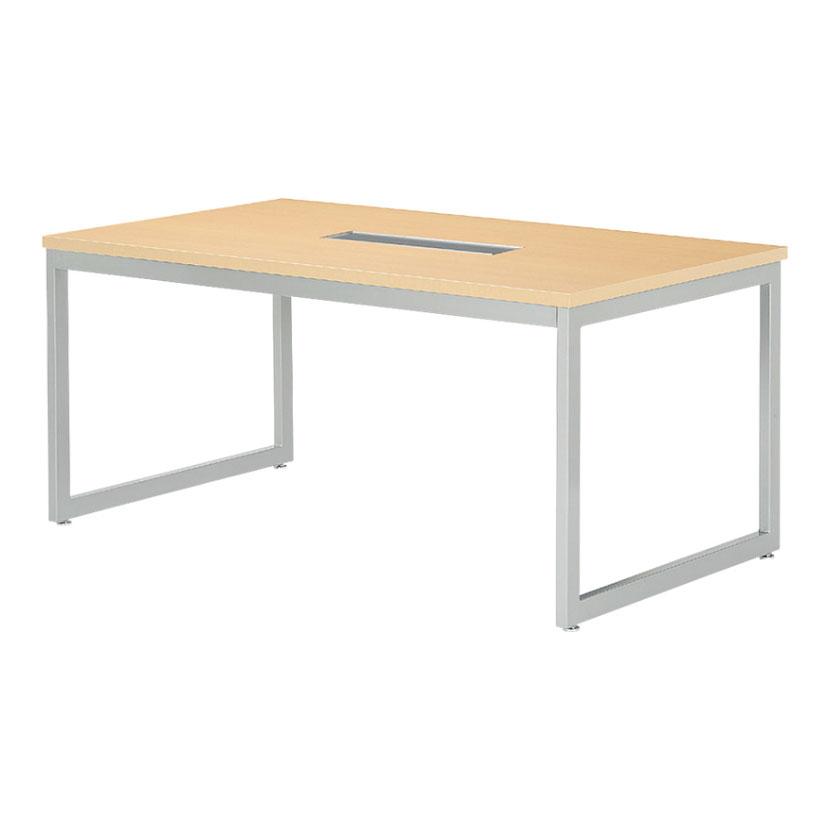 ミーティングテーブル 会議テーブル フリーアドレス ワイヤリングBOXタイプ 幅1500×奥行900×高さ720mm QB-1590W
