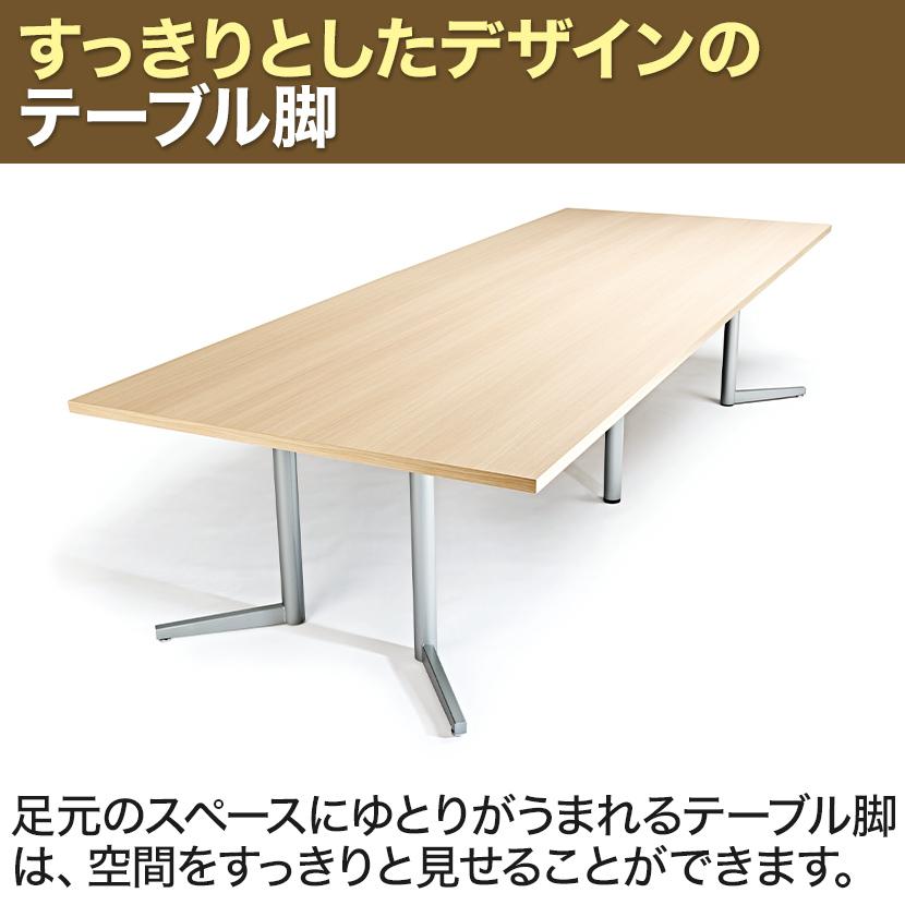 フリーアドレスデスク 4人用 6人用 会議用テーブル ミーティングテーブル 角型 ワイヤリングBOXなし ワークテーブル 幅3600×奥行1200×高さ720mm USV-3612Kの画像