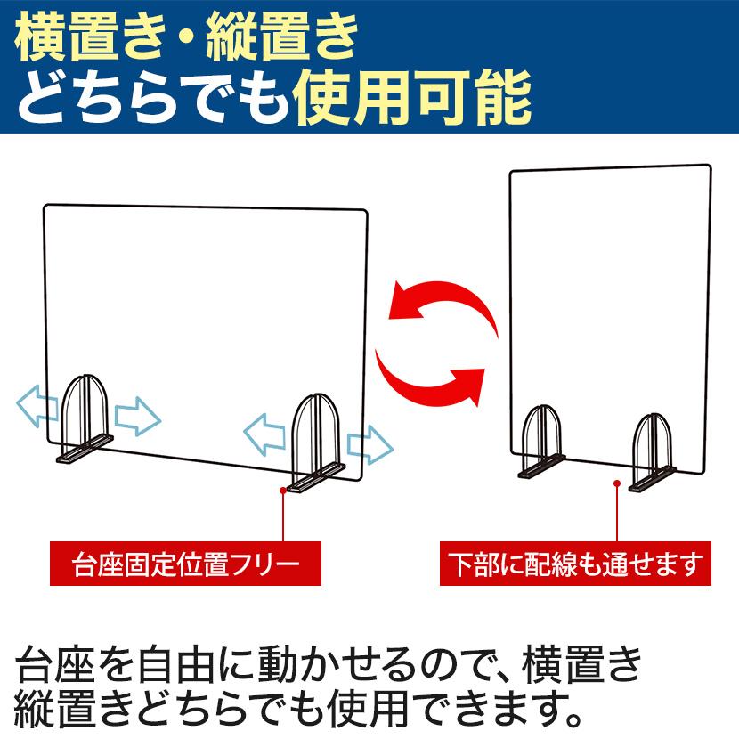 飛沫防止パネル アクリルパーテーション オフィス パーティション 透明 間仕切り ガード PVC製 3mm厚 縦横両用 コロナ対策 700&times;150&times;495mm