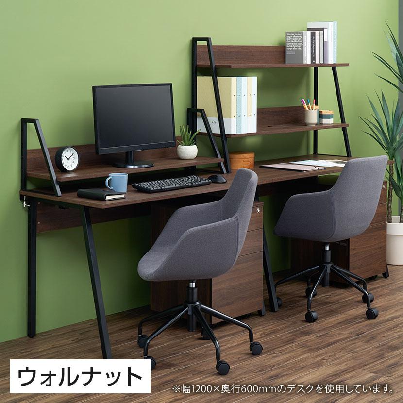 法人様限定 ALシリーズ デスク+3段モバイルワゴン ダイヤル錠+机上ラック 1段タイプ セット デスク 幅1400mm×奥行700mm 天板耐荷重40kgの画像